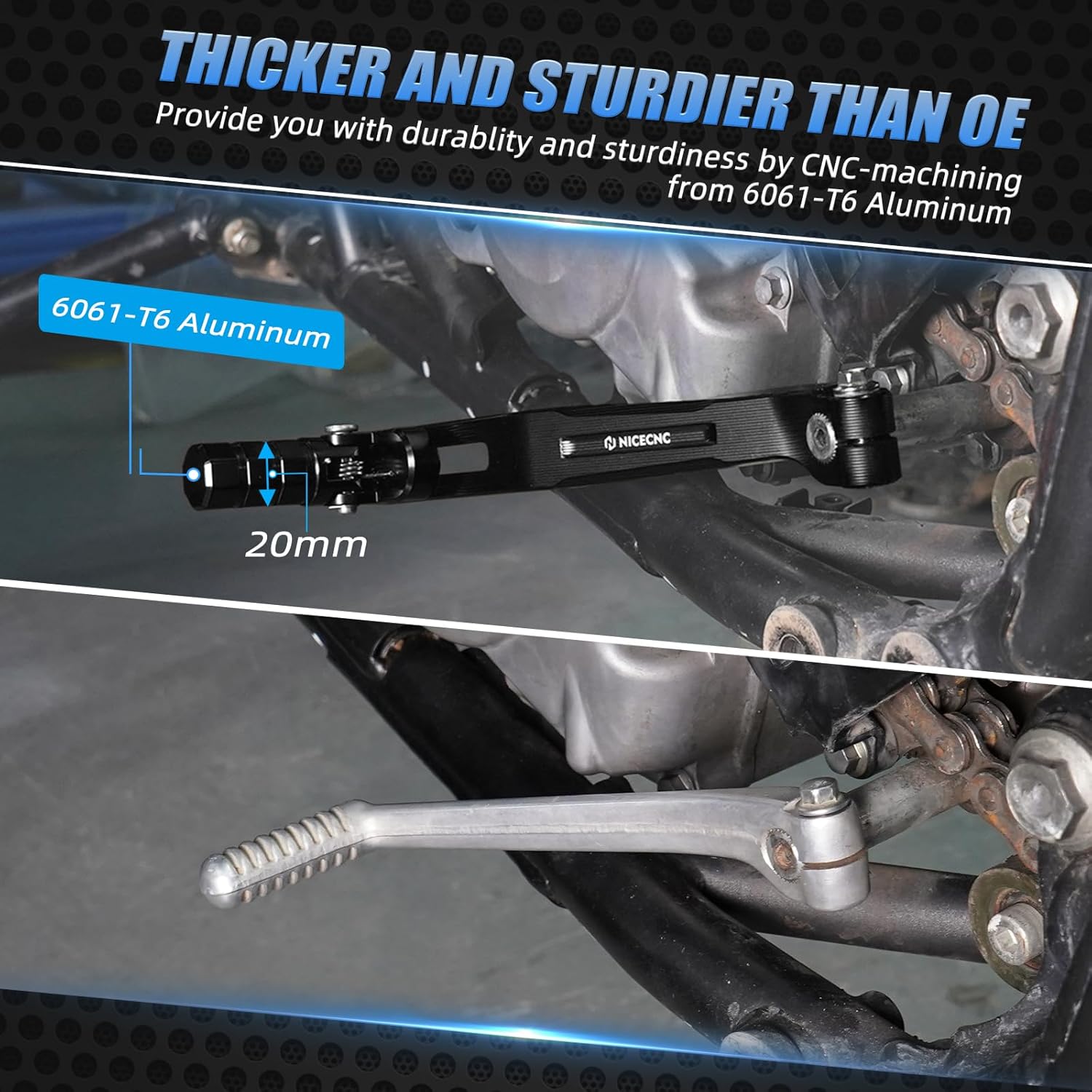 NICECNC Motorcycle Folding Shifter Shift Lever Compatible with Honda TRX450R 2006 2007 2008 2009,TRX450ER 2006-2011 2012 2013 2014,Replacement for 24700-HP1-305(Black)