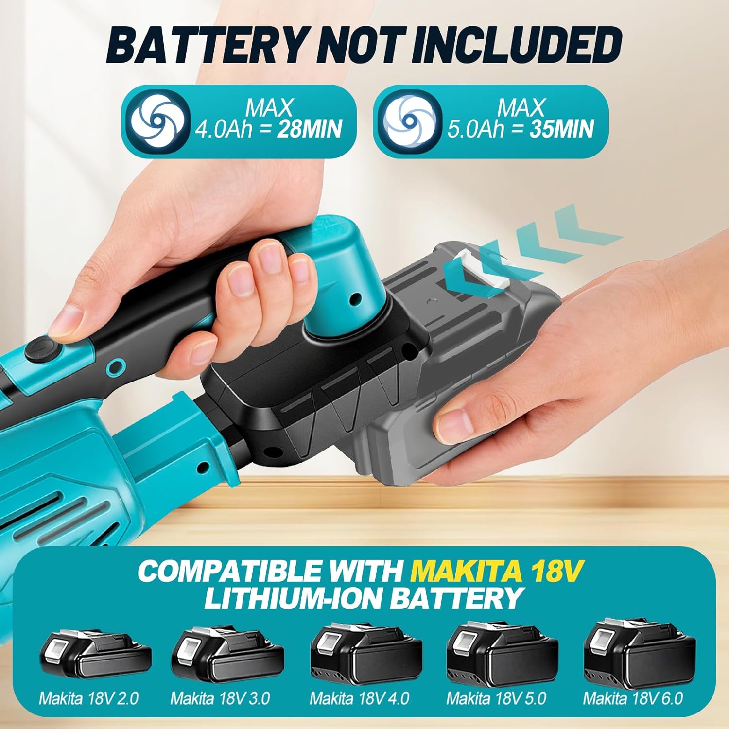 Cordless Vacuum Cleaner Compatible with Makita 18V Battery, Handheld Battery Powered Vacuum Portable Vacuum for Home, Car, Pet Hair, with 4-in-1 Nozzles & 3 HEPA Filter, No Batteries - Image 3