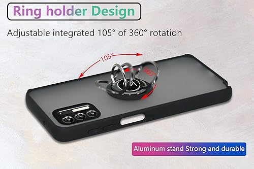 Miniatura 5 de Está especialmente diseñado para Motorola Moto G Stylus 2021 antihuellas, soporte de anillo giratorio de 360 integrado sólido y duradero, funda