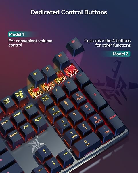 TECKNET Mechanical Gaming Keyboard - Red Switches Mechanical Keyboard with 109 Keys, 24 LED Lighting Modes, Fully Programmable Keys & Anti-Ghosting for Gaming, PC, Windows, Gamer, Office, UK Layout - 5