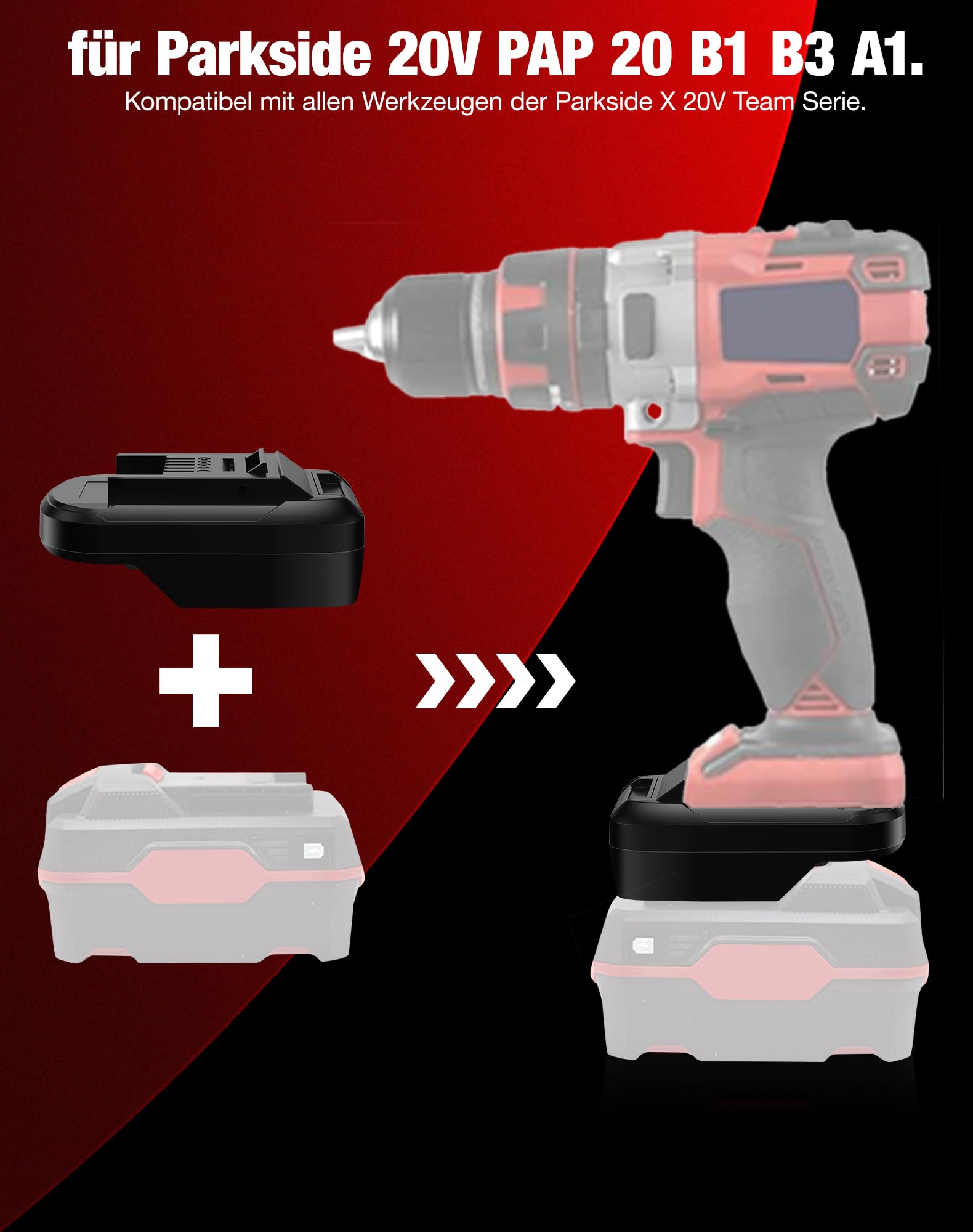 TPDL Adaptador de batería Parkside para herramientas eléctricas Makita, convertidor para Parkside XTEAM serie 20 V Pap 20 B1 B3 A1 a Makita 18 V de iones de litio