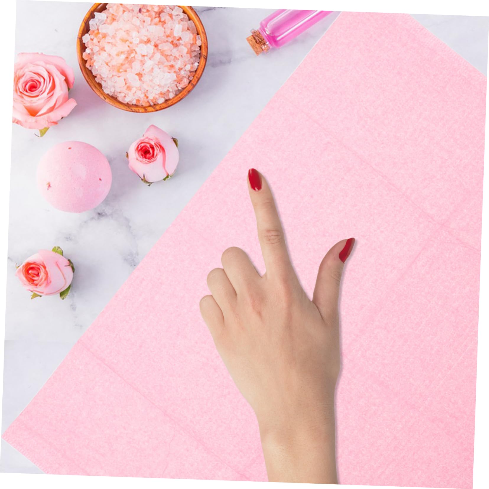 PLAFOPE Tovagliette per Unghie Usa e Getta Impermeabili Rosa 125 Pezzi Non Tessuto per Salone di Manicure Facile Sostituzione e Protezione del Tavolo