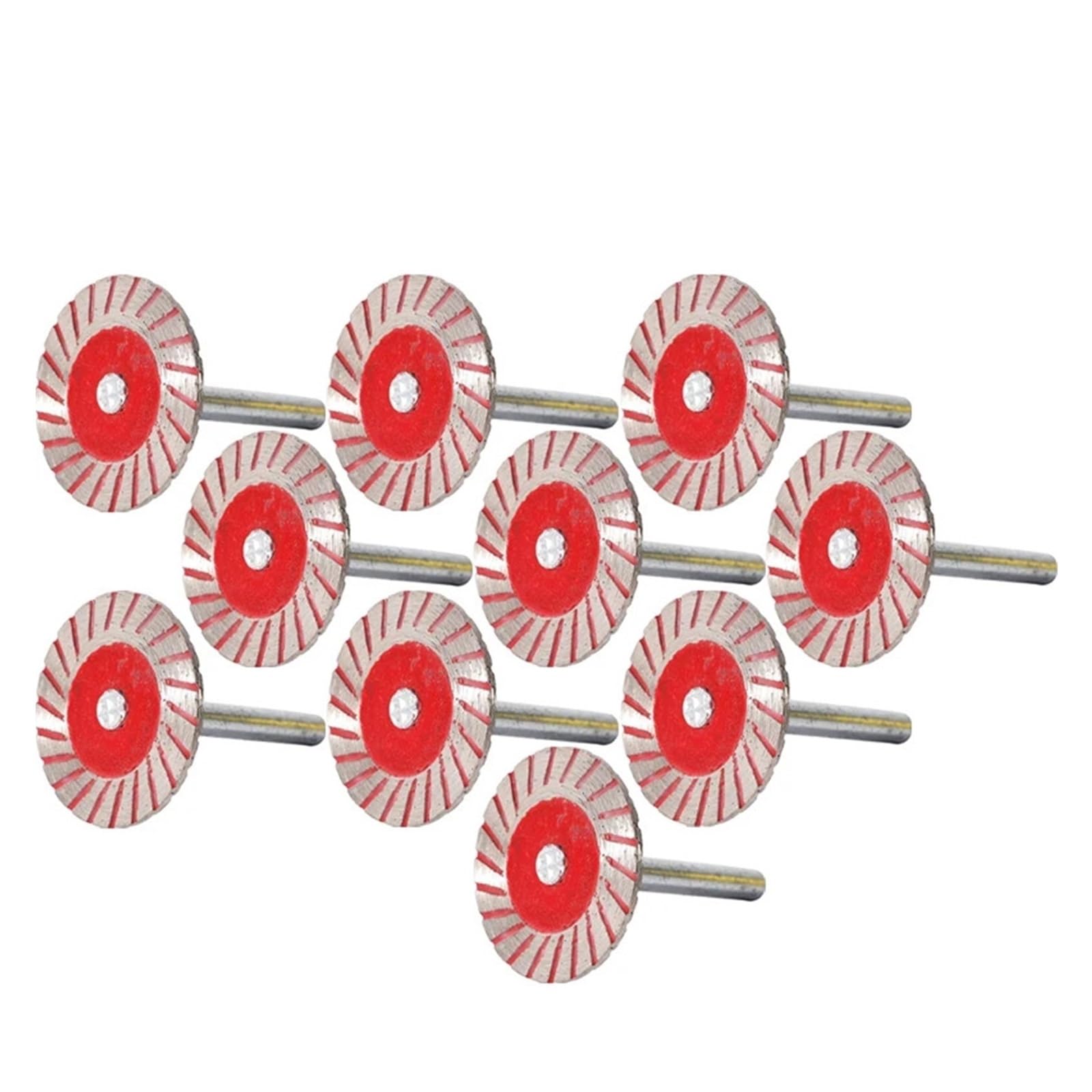 1/10 stücke Mini Kreissägeblatt Set Trennscheibe Holz Stein Granit Rad Drehwerkzeug(Red,10pcs)