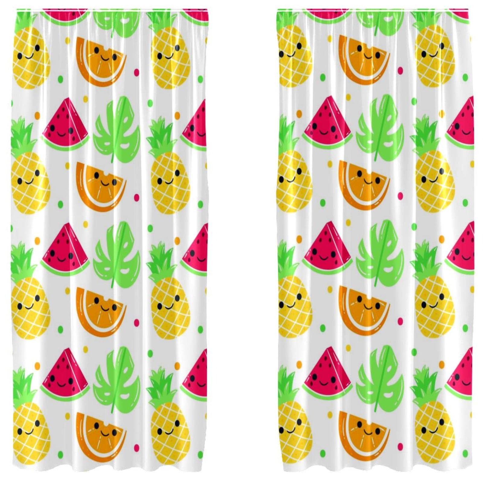 Rideaux occultants microfibre ananas pastèque bloquent la lumière