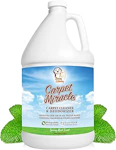 Carpet Miracle - Carpet Cleaner Shampoo Solution for Machine Use, Deep Stain Remover and Odor Deodorizing Formula, Use On Rug Car Upholstery and Carpets (1 Gallon)