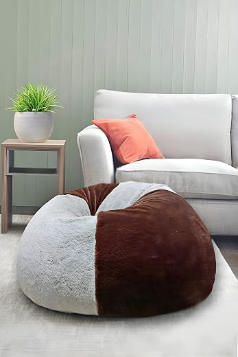 Bhailu Art Premium and Luxurious Fur Bean Bag Sofa Chair (Without Beans) Bean Bag Cover Without Beans. for Kids and Adults...