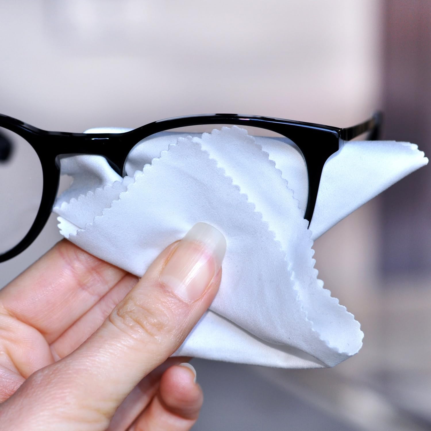 AAwipes Eyeglasses Cleaning Cloth Glasses Cloths Bulk (5.5"x5.5", White, 100 pcs, No Logo) for Eyeglasses, Lenses, Phones, Screens, Camera, Silverware, Delicate Surfaces (V1505)