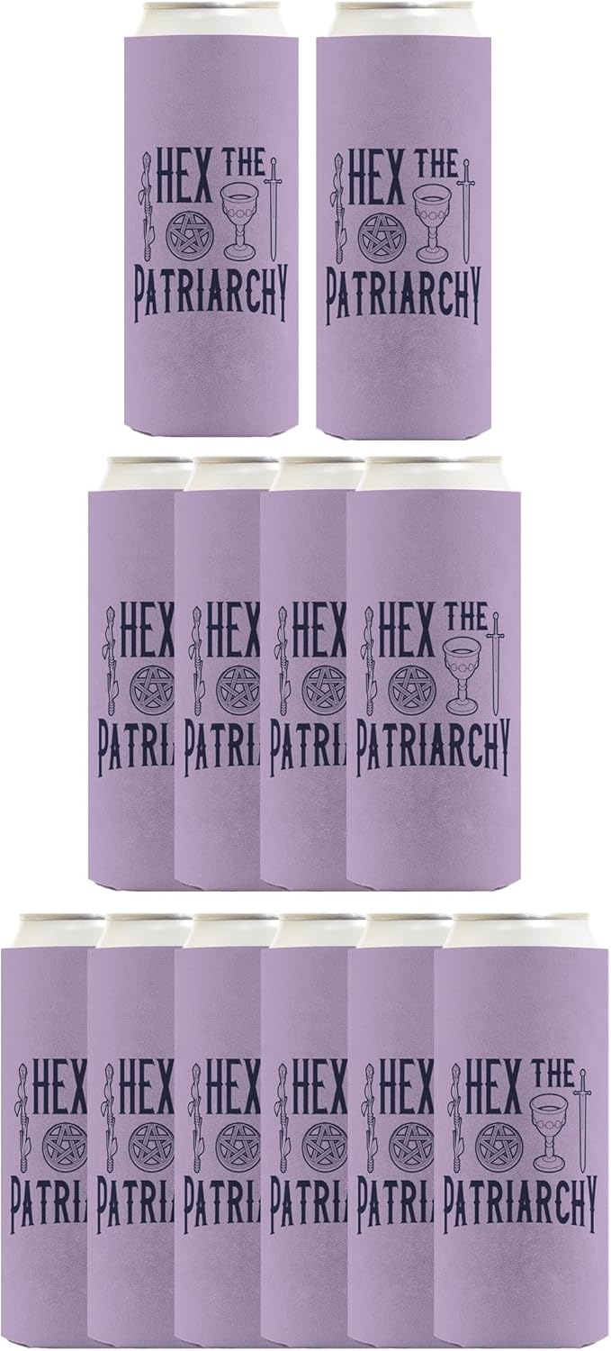Gothic Wicca Pagan Decor Hex The Patriarchy 12-Pack Ultra Slim Can Thermocoolers