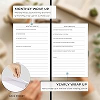 Vista 5 de JXSELECT Diario de Lectura Elegante - Registro de 60 Reseñas de Libros con Portaplumas y Bolsillo Trasero - Rastrea tu Progreso de Lectura - Regalo