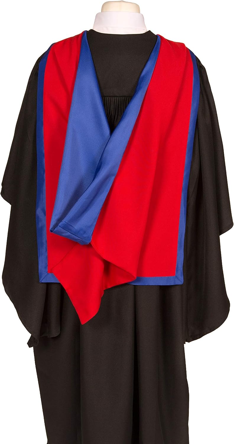 Graduation Attire Academic Hood (Full Shape) (Red with Royal Blue)