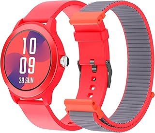 SPC Smartee Duo Vivo Smartwatch Red with Interchangeable Strap, Round High Definition Dial 32 mm, Bluetooth Calls, 8 Days …