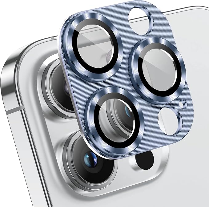 Camera Lens Protector Compatible for iPhone 15 Pro Blue Pack of 1