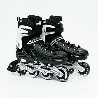 SKY LAND Professional Inline Skates for Kids and Teens with 8 Illuminated Wheels - Adjustable, Comfortable, and Safe