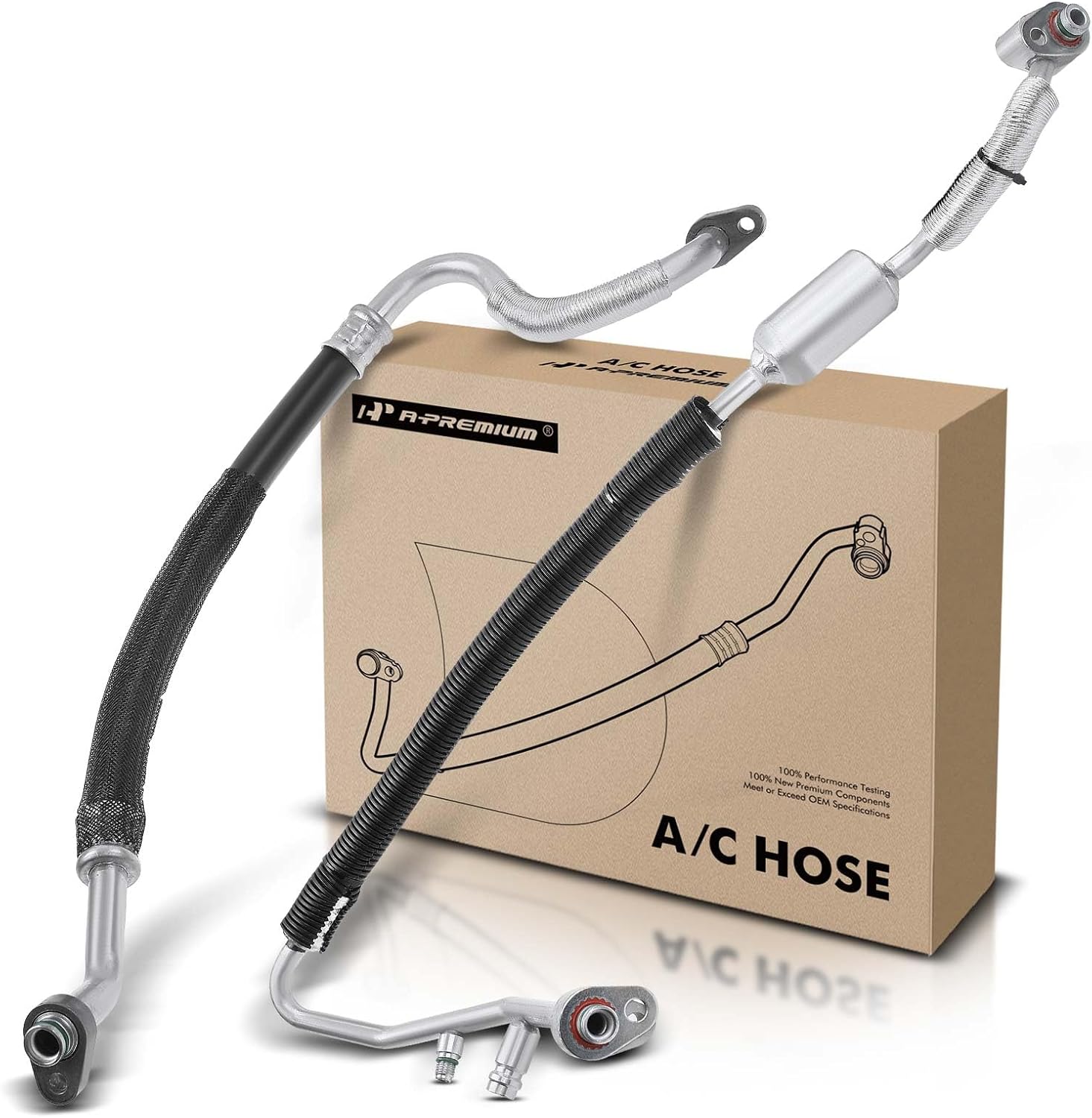 A-Premium A/C Suction and Discharge Line Hose Assembly Compatible with Ford E-150 2007-2014, E-250 2008-2014, E-350 Econoline, E-450 Super Duty