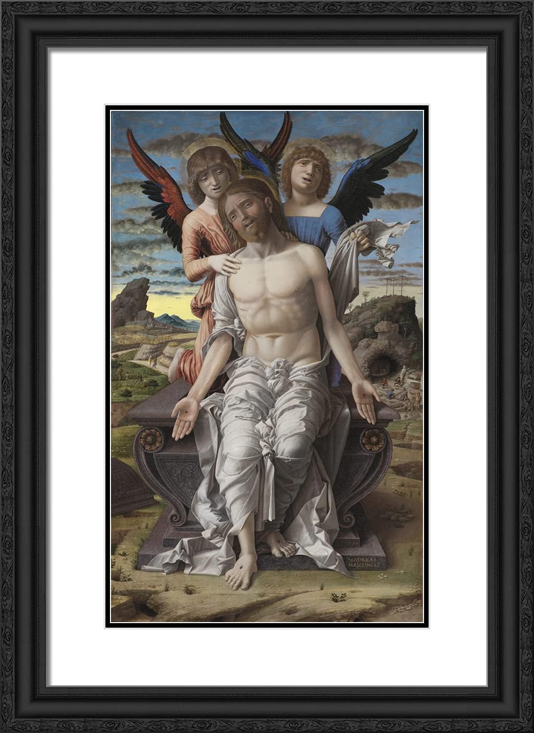 ArtDirect Mantegna, Andrea 18x24 Gold Ornate Framed Art Print with Double Matting Titled: Christ as the Suffering Redeemer