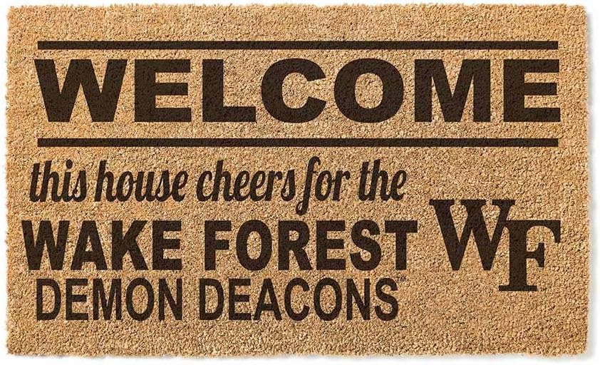 KH Sports Fan Wake Forest Demon Deacons Welcome Coir Doormat, 18x30 Inches, Demon Deacons Outdoor Rug; Display Your Team Spirit with This Unique Wake Forest Demon Deacons Doormat