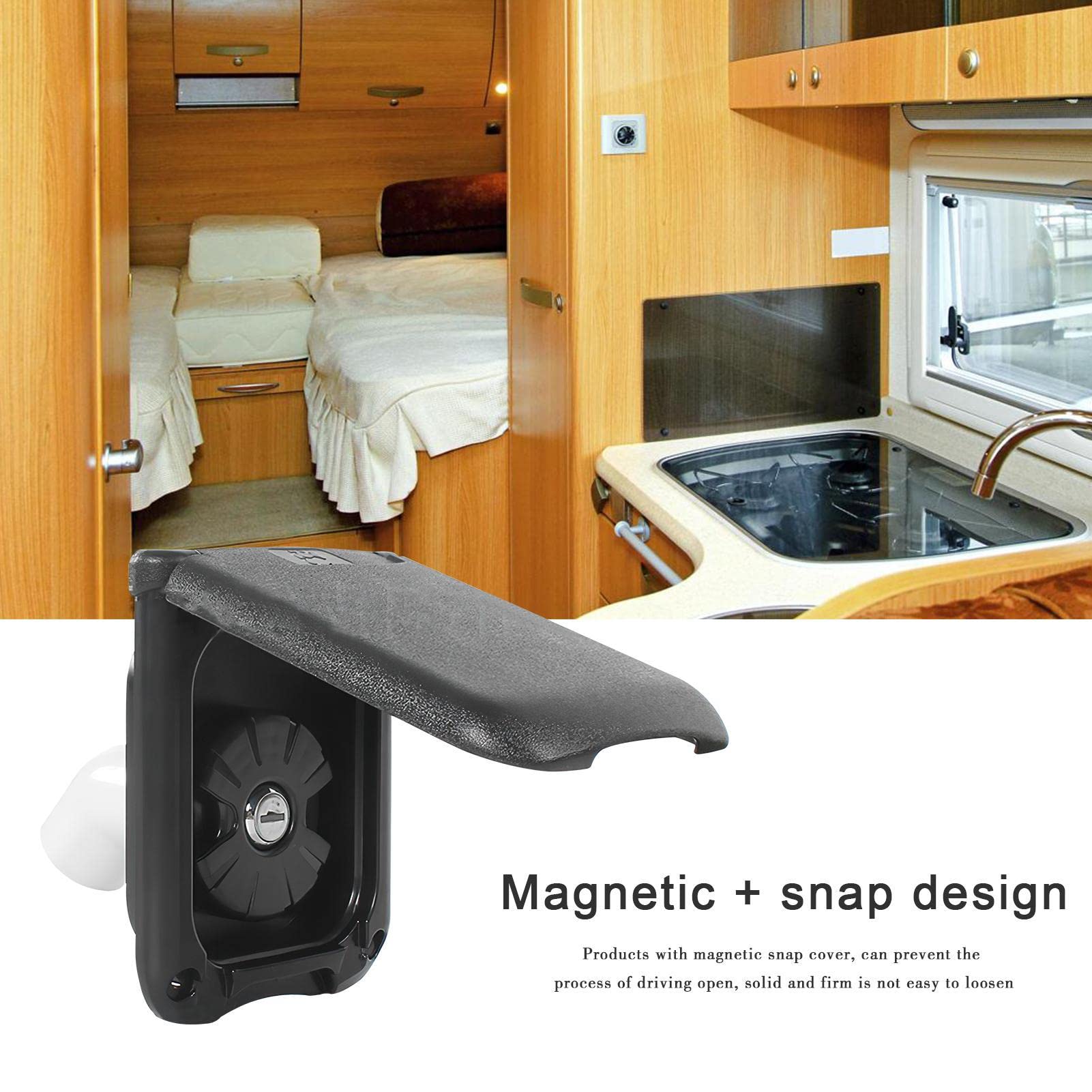 HEYCE Agua la Ciudad para RV | CubierEntrada Agua para vehículos recreativos con Tapa Gravedad magnética Cuadrada | Piezas Repuesto para Sello Superior Camper, Cubierta