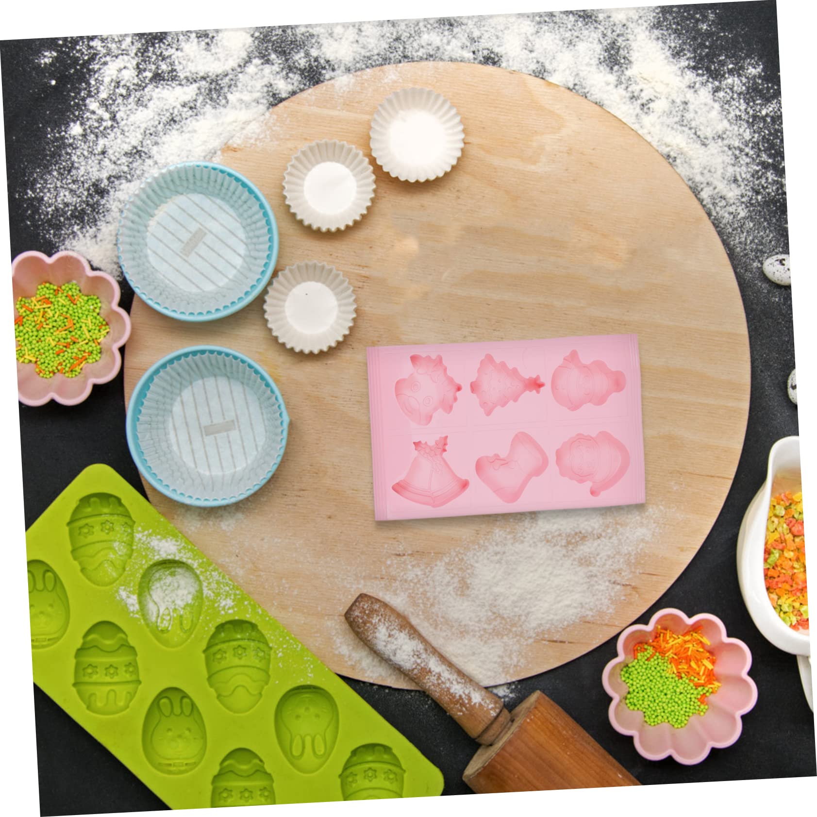 ABOOFAN 2 Pièces Moule à Cake Aux Fruits Gâteau De Bricolage Moule à Cake Bricolage Glaçons Chocolat Caoutchouc Moule à Muffins Mini-chocolat Gommeux Diy Échantillon Gel De Silice