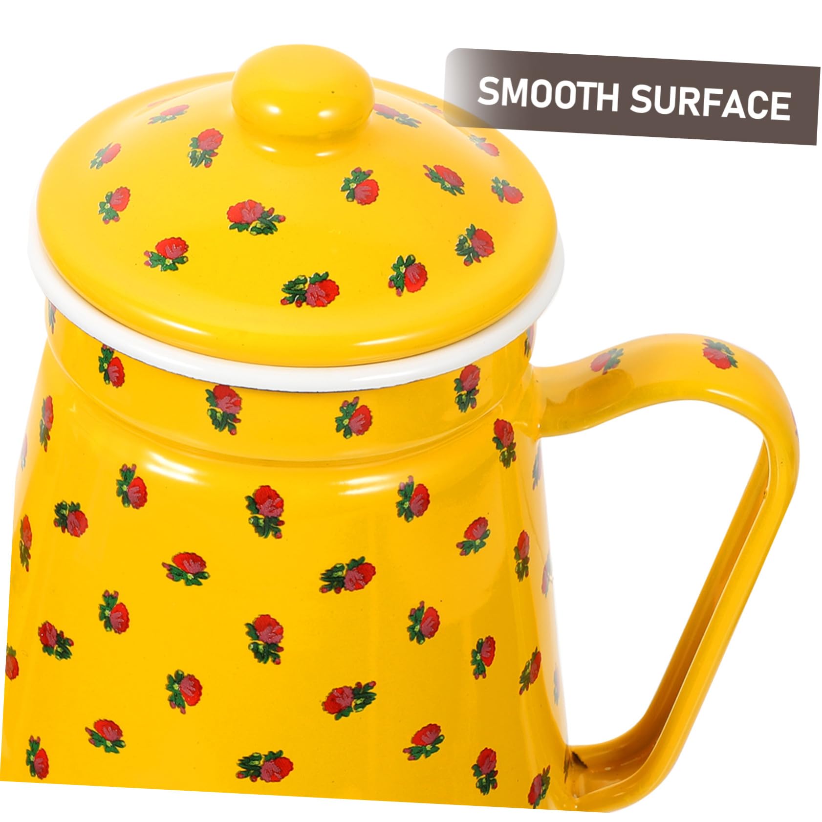Mobestech Hervidor de Agua Esmaltado Vintage de 1.5L para Oficina y Hogar, Tetera Práctica y Fácil de Limpiar, Adecuado para Aficionados al Té