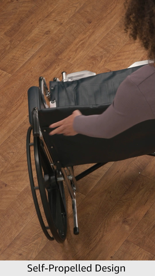 Image of Medline Excel Extra-Wide Bariatric Wheelchair For Adults and Seniors with 24 inch Wide Seat, Supports up to 500 lbs