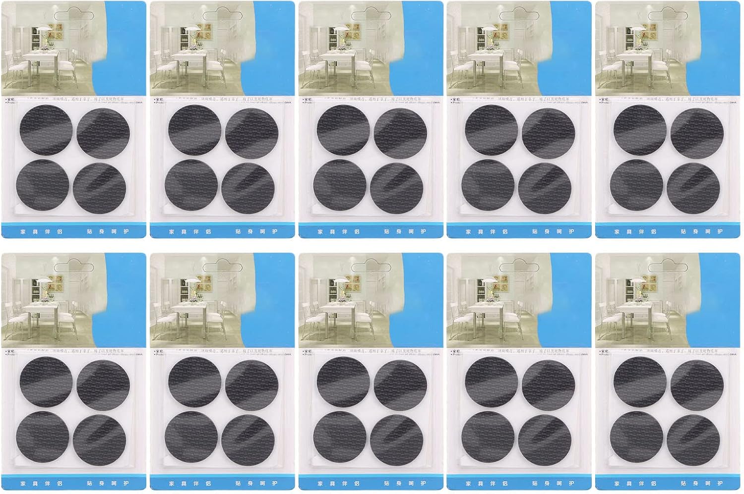 Round Chair Leg Pads, 40Pcs Non Slip Floor Chair Leg Pads Easy To Cut EVA for Furniture