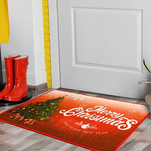 Miniatura 3 de Alfombra de Navidad antideslizante para sala de estar, alfombras de Navidad decorativas, alfombras de Navidad lavables para interiores para