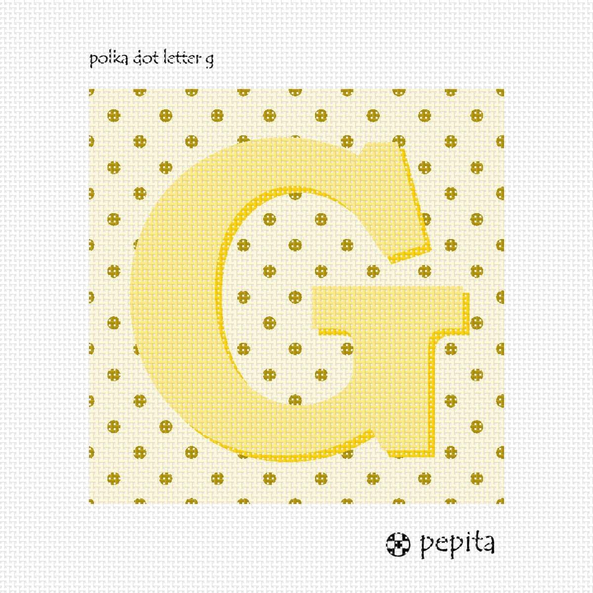 Pepita Needlepoint Canvas: Polka Dot Letter G, 7" x 7"