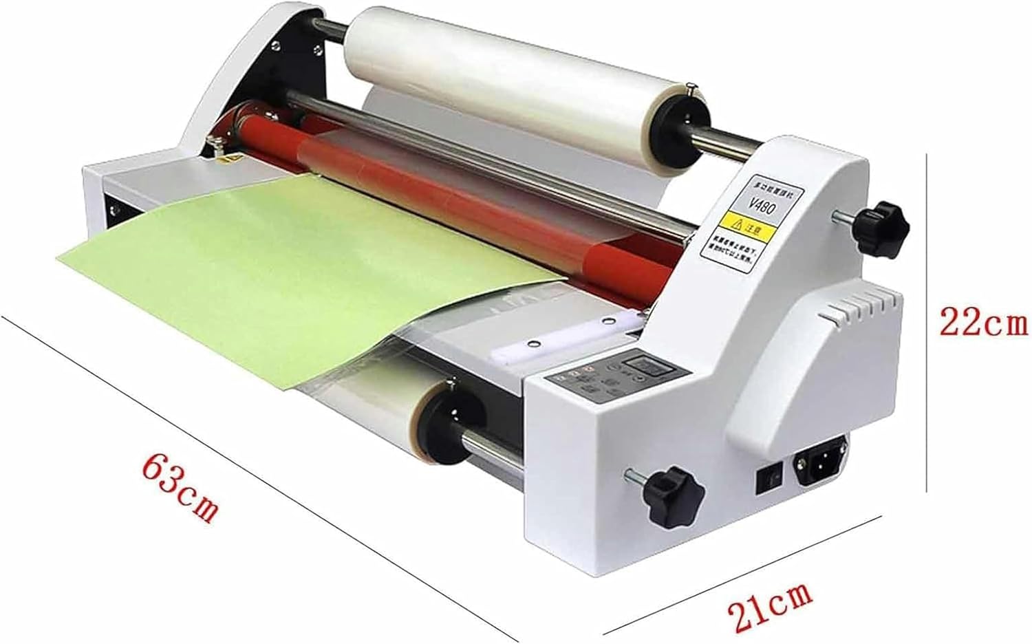 Laminating Machine Hot Cold Foil Machine, Digital Display Single Sided Thermal Laminating Machine, Roll Laminator Single, for Office, Home and School~/