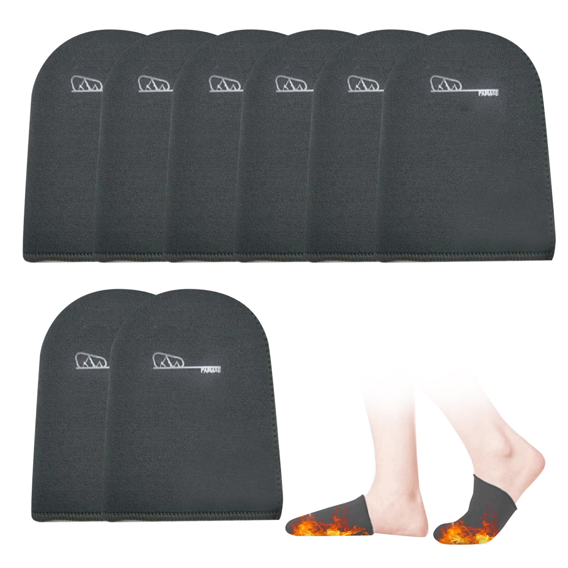 Neoprene Toe Covers 4 Pairs Winter Thermal Feet Warmers Elastic Toe Warmers for Cycling Running Hiking Ice Baths, Grey
