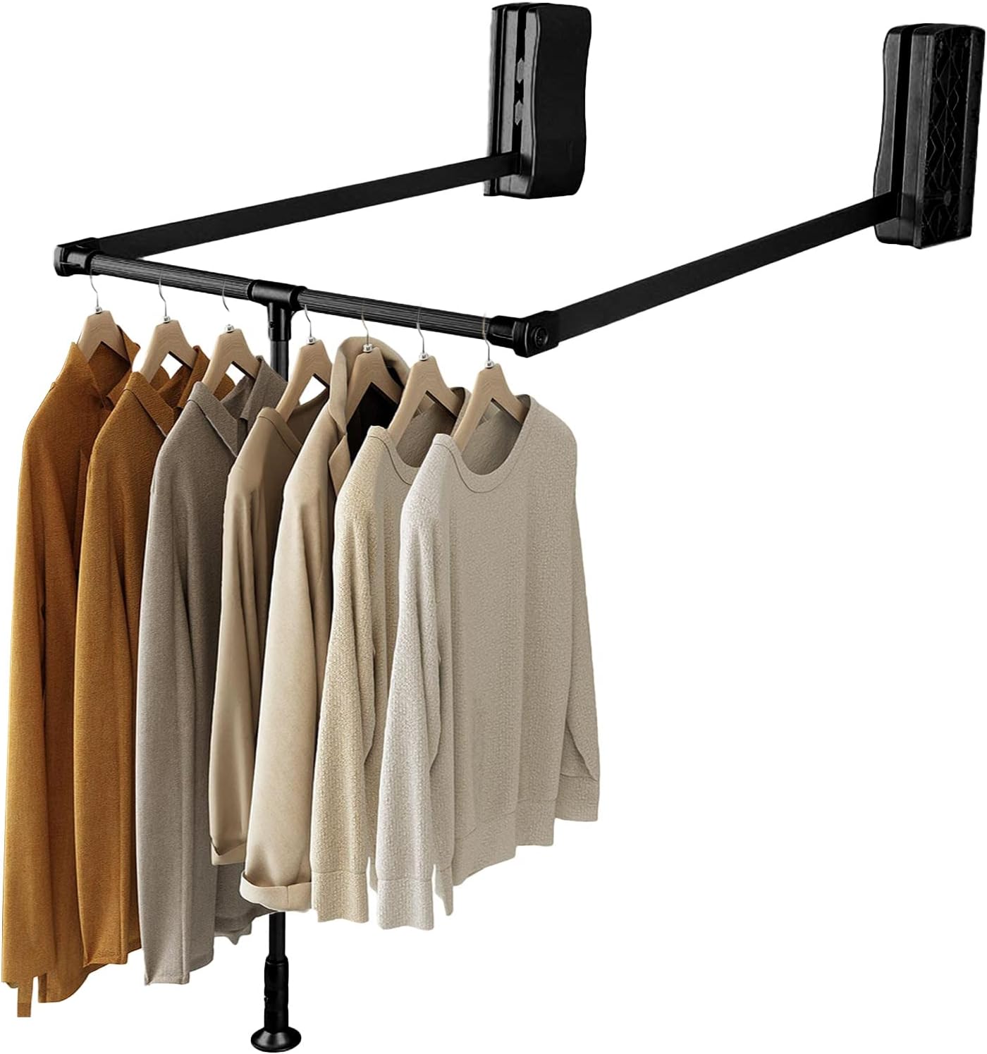 Ausziehbare Kleiderstange Mit Hydraulik - Verstellbar Von 55-125cm Für Mehr Stauraum