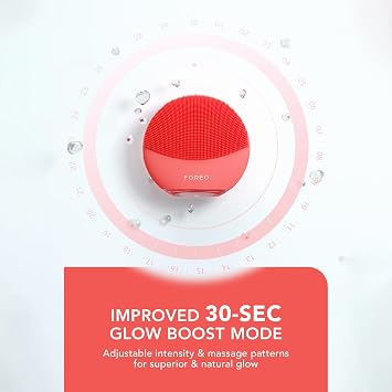 FOREO LUNA 4 mini Yüz Temizleme Fırçası ve Yüz Masaj Aleti - Premium Yüz Bakımı - Yüz Bakım Ürünlerinin Emilimini Artırır - Basit Cilt Bakım Araçları - Tüm Cilt Tipleri İçin - Coral