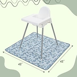 S&T INC. Baby Splat Mat for Under High Chair, Water Resistant Floor Mat, 42 Inches by 42 Inches, Sage Needlepoint