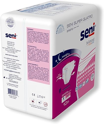 Miniatura 7 de Seni Super Quatro - Calzoncillos unisex para adultos con pestañas, tamaño regular (40-50 pulgadas), 40 unidades (4 paquetes de 10), absorción