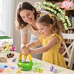 TingingYuli Bouquet de fleurs & Pressing Craft Kit, Filles 4-8 Cadeau d'anniversaire 100+ pièces réutilisables, presseuse & vase - un art sans écran & cadeau d'artisanat