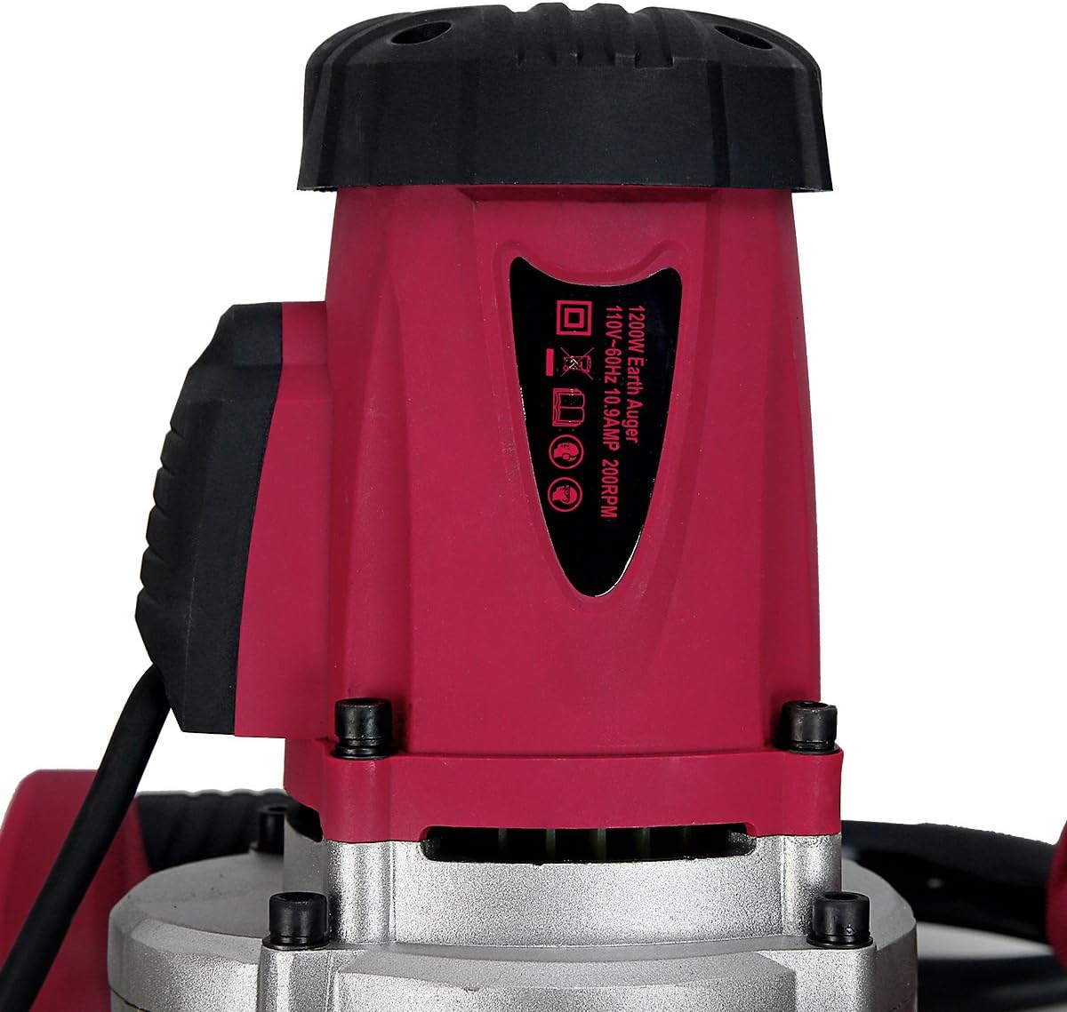 XtremepowerUS 85059-V 1200W 1.6HP Electric Post Hole Digger Powerhead with 4" Auger Bits Set, Red : Patio, Lawn & Garden