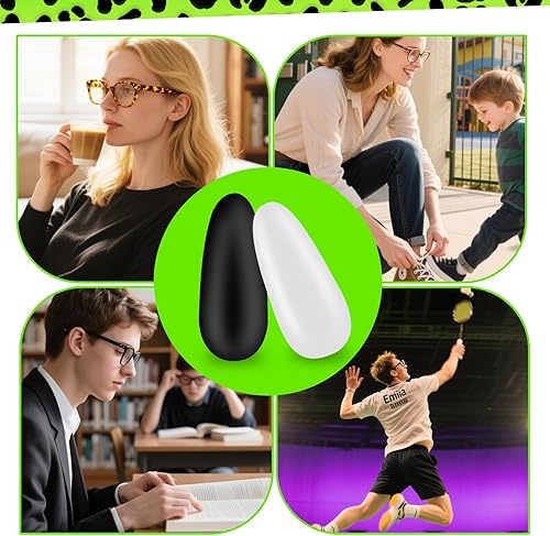 Miniatura 13 de Paquete de 10 almohadillas de silicona antideslizantes para lentes, almohadillas de nariz de repuesto ultrafinas de 0.06 pulgadas, ajuste seguro