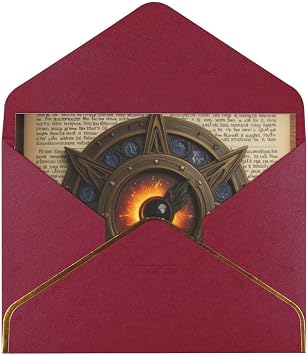 Solitude Spell Printed Greeting Cards,Beautiful Blank Greeting Card with Gold Edge Envelopes For All Occasions, Dark Red