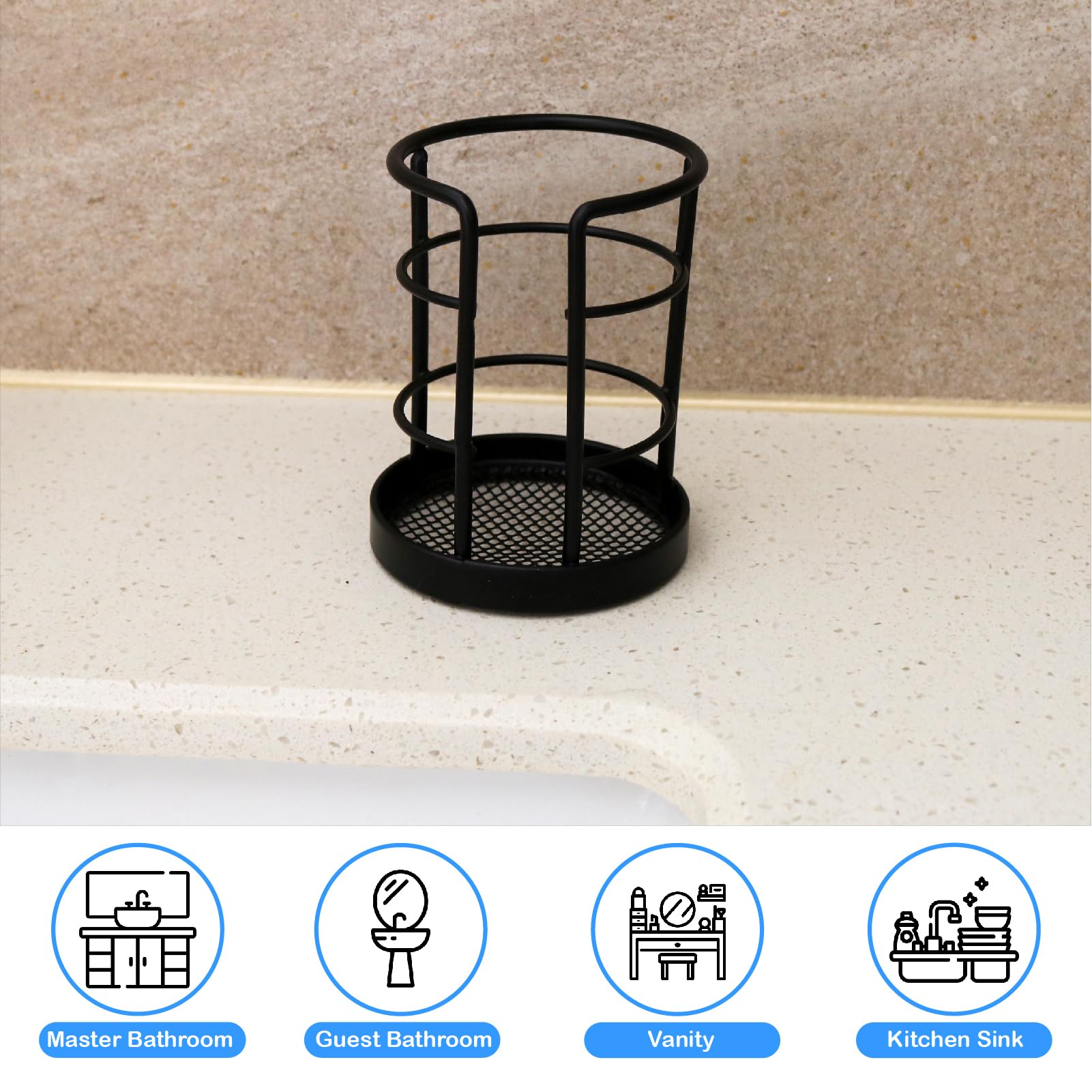 HillSpring Dispensador de vasos de metal para baño, soporte de almacenamiento resistente para vasos de papel desechables pequeños de 3 onzas, 4 onzas, dispensador de vasos de papel para enjuague