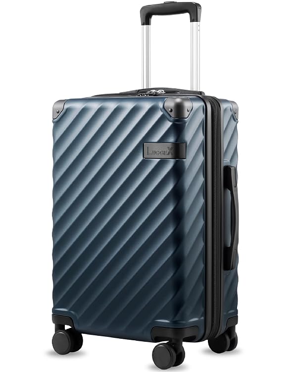 LUGGEX Carry On Luggage for Airplanes, Polycarbonate Expandable Hard Shell Suitcase for Travelling, EX-Core, Blue Navy by LUGGEX - Used condition - CA$79.25