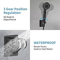 Vista 2 de KAIYING Soporte de cabezal de ducha de mano autoadhesivo, soporte de varilla de baño y autocaravana de ángulo ajustable, soporte universal de ducha