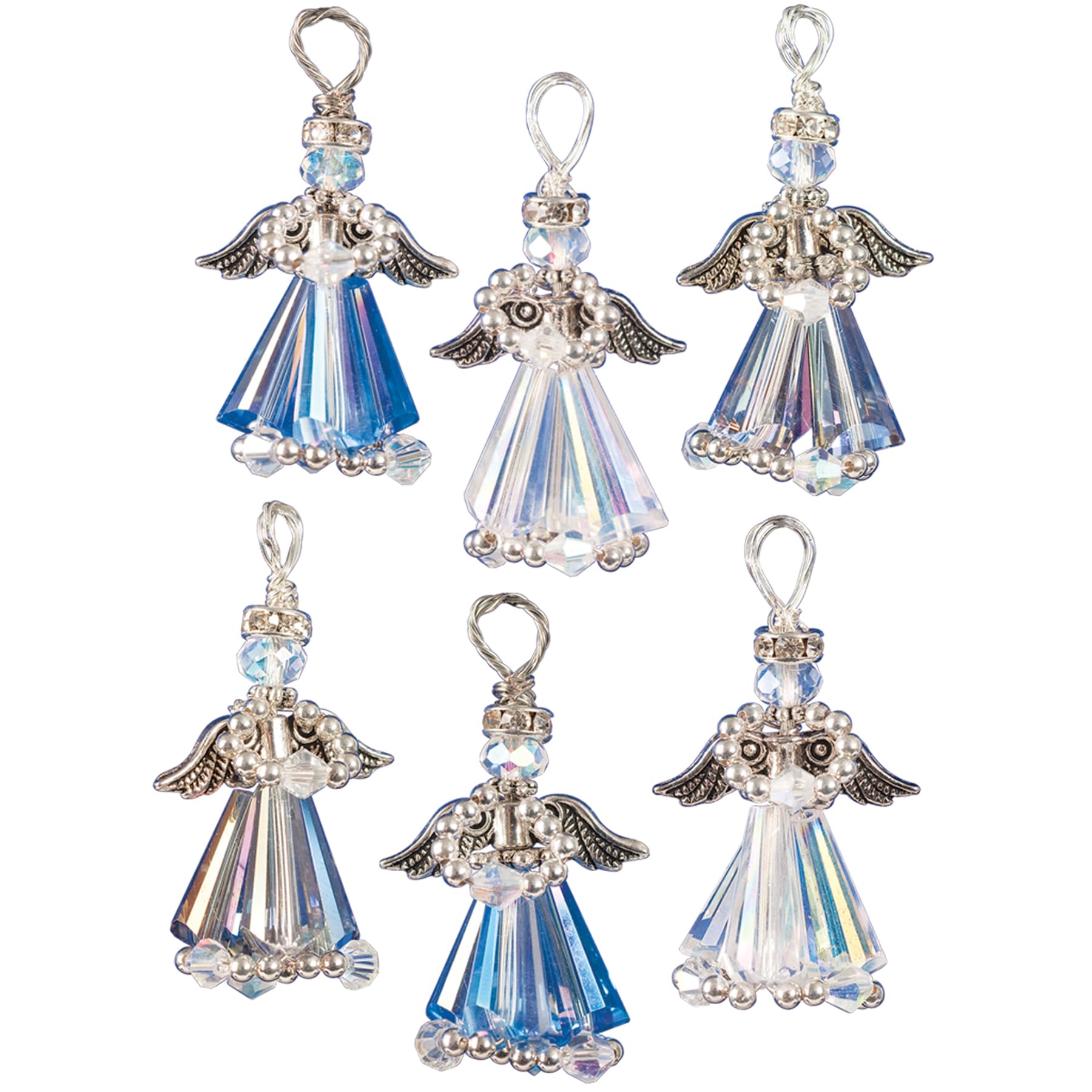 Solid Oak White 590141 Nostalgic Christmas Beaded Crystal Ornament Kit - Crystal Angels Silver