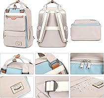 Myhozee Women's Backpack, Elegant Women's Backpack, Laptop Daypack, Waterproof Daypack, Anti-Theft Backpack for School, Work and Travel, Suitable for 15.6 Inch Laptops Greyish Large Backpack Women