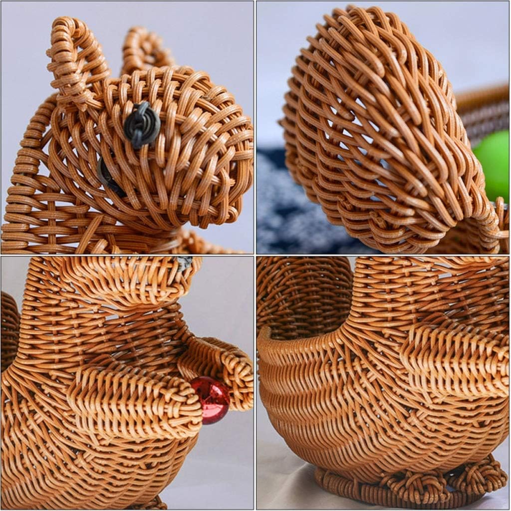 Storage Basket Creative Rattan Woven Basket Household Storage Box Lovely Home Decor (Brown)