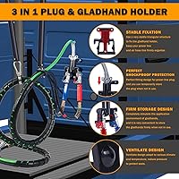 Vista 2 de Kit de líneas de aire para camión semirremolque de 15 pies con kit de resorte tensor de 2 piezas y acoplamientos rápidos con soporte y manijas 3