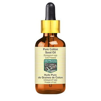 Pure Cotton Seed Oil Gossypium spp with Glass Dropper Cold Pressed 5ml