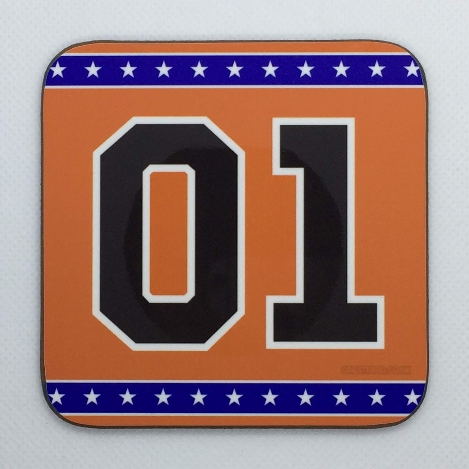 General Lee - Inspired by The Dukes of Hazzard - TV / Television Themed Design - Drinks Coaster - Hardboard - 9cm x 9cm - Gloss Finish