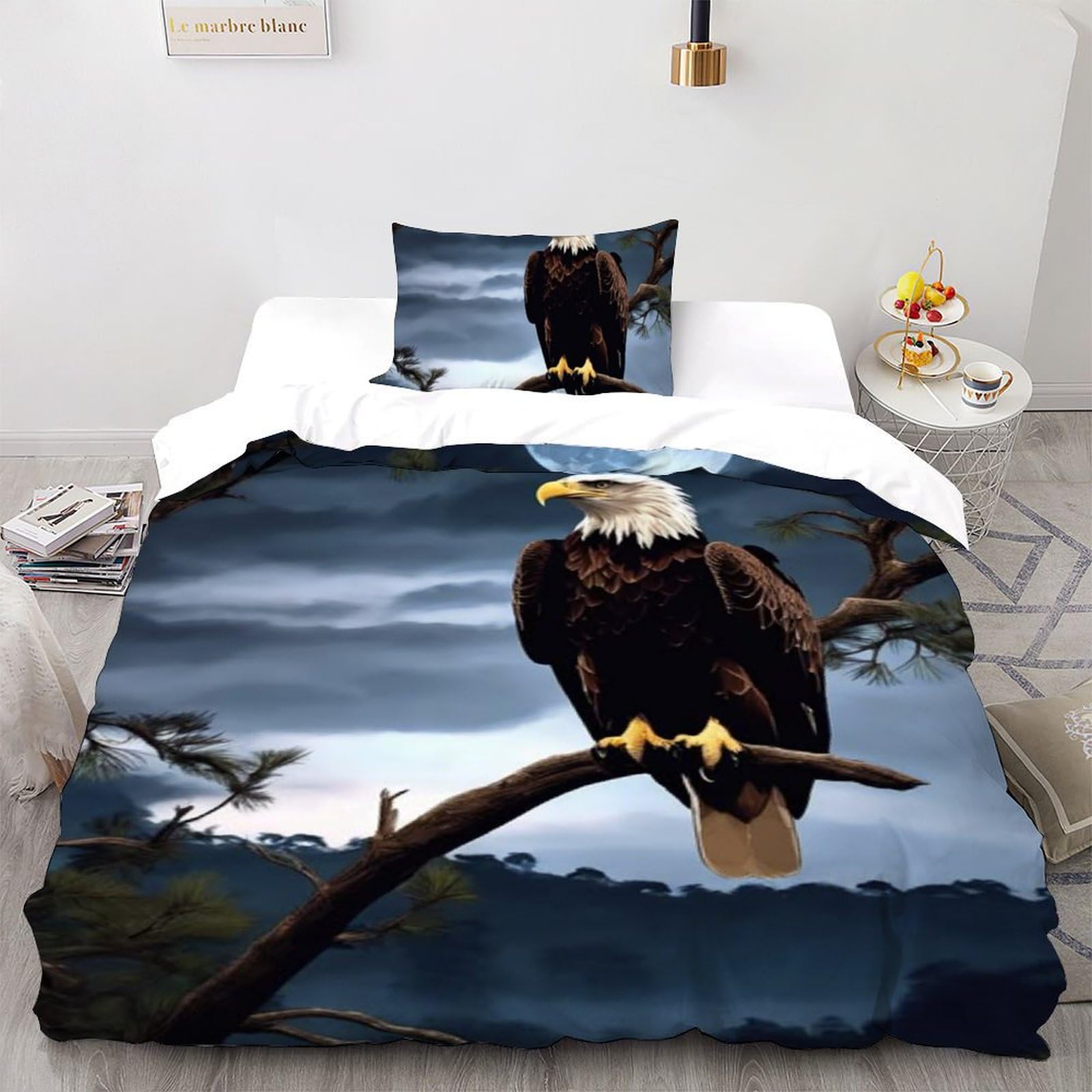 Housse de couette animaux imprimé 3D microfibre lit simple