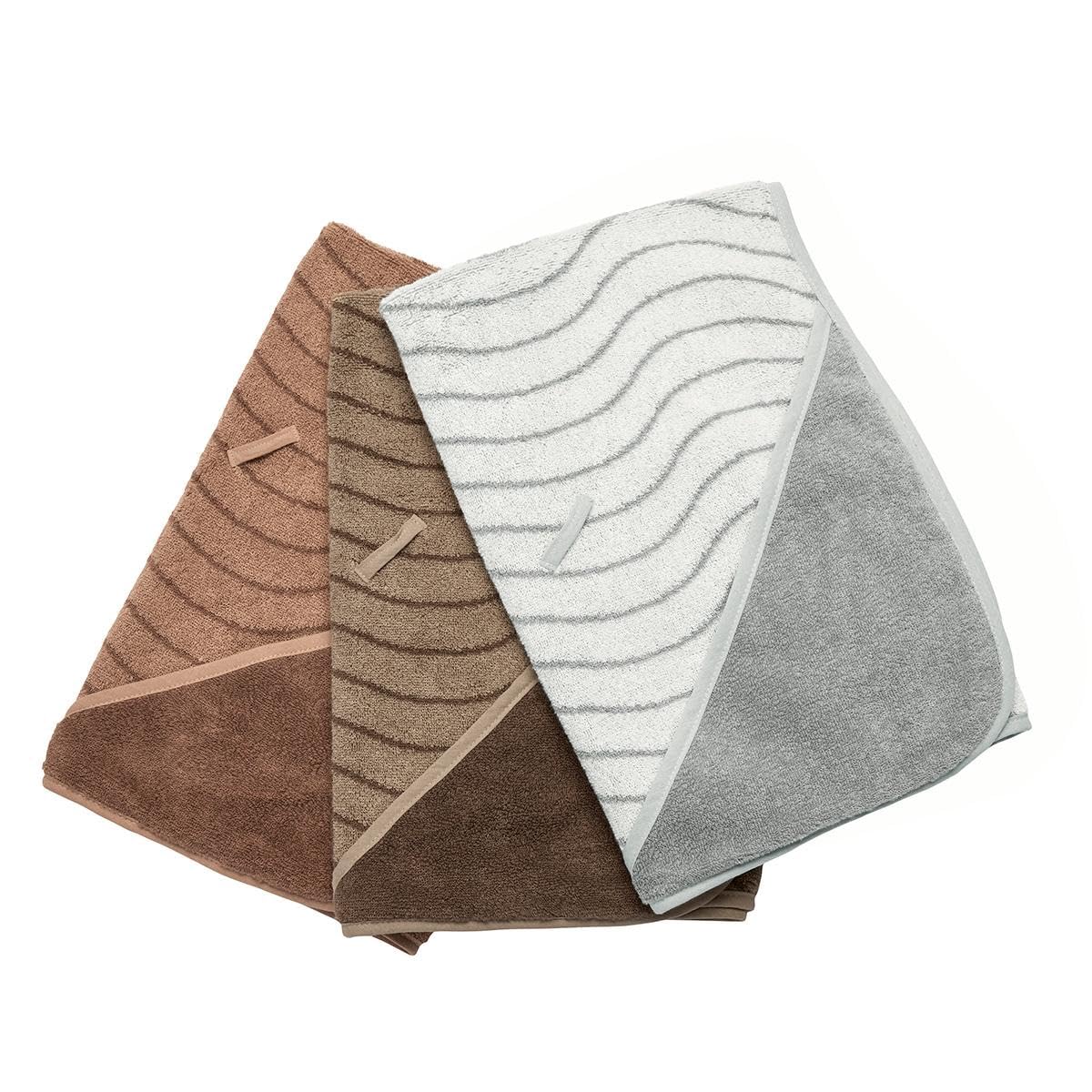 Leander Hoodie Serviette de bain à capuche en coton éponge – Gris forêt – Gris