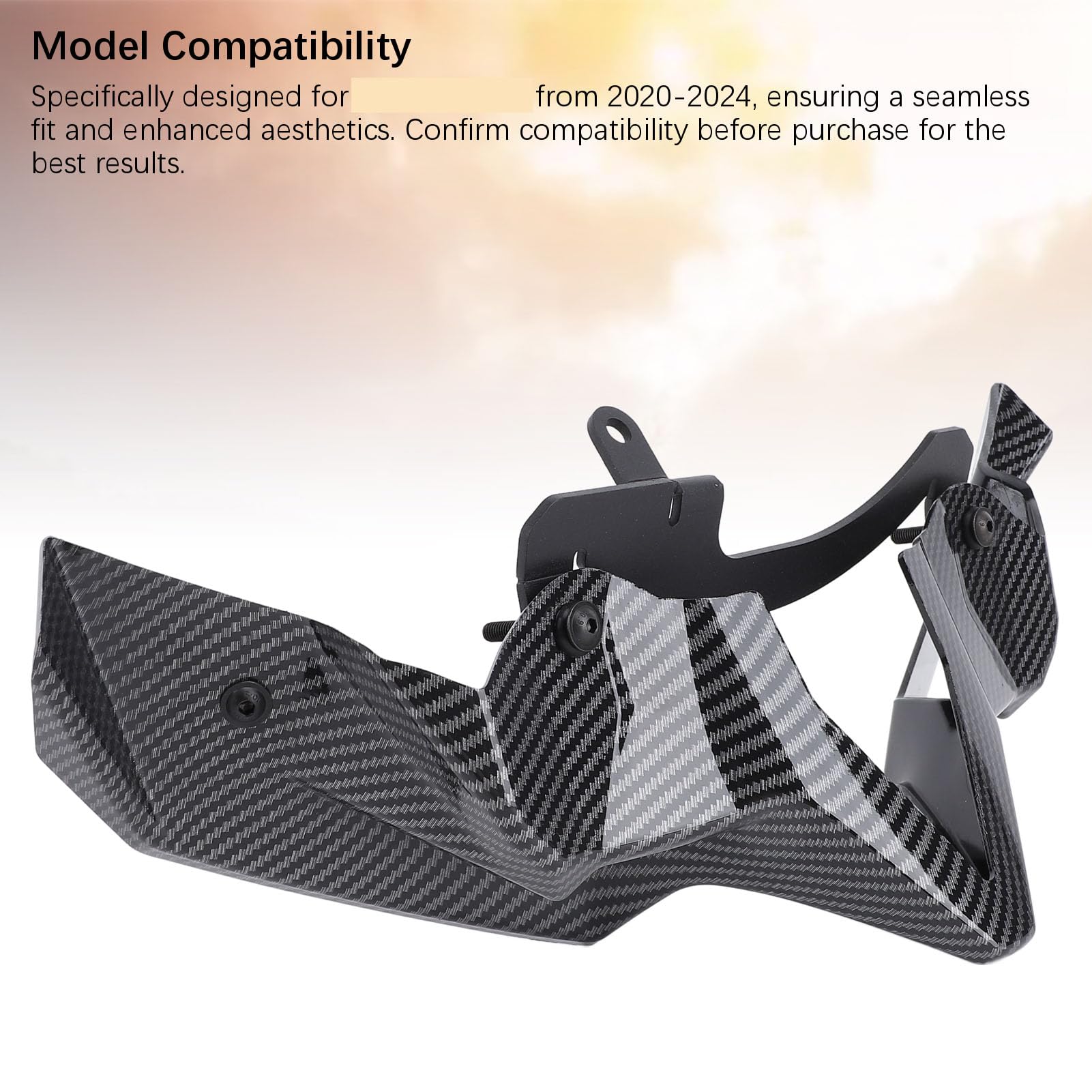 SIXRUN Motorrad-Frontverkleidungs-Winglets, Z900 2020 Bis 2024, Erhöhter Stabilitäts-Abtriebsspoiler, Aerodynamischer Spoilerflügel mit Montagezubehör (Kohlefasermuster)