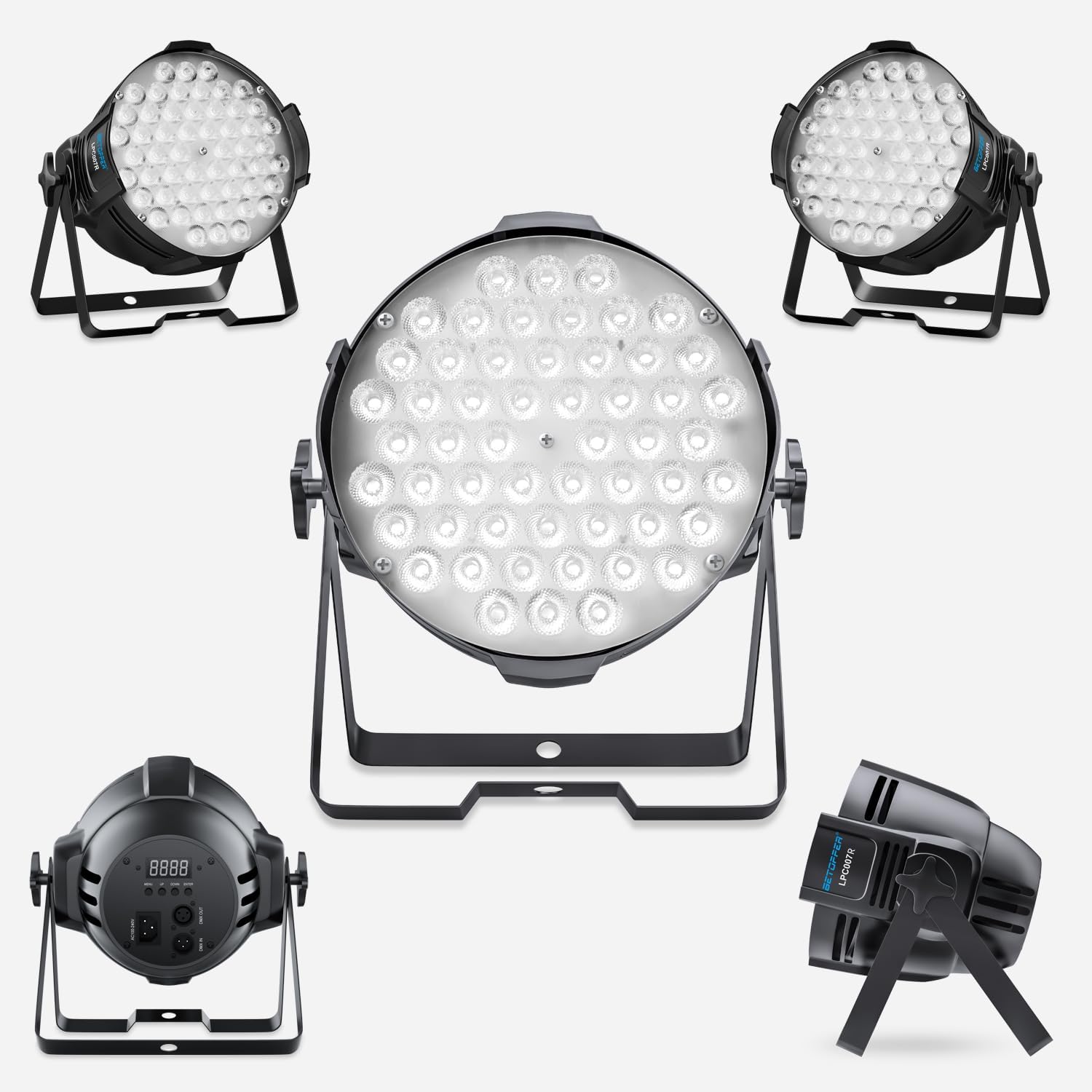 BETOPPER LED Stage Light with a graphic indicating 'SENCITIVE VOICE CONNTROL' and sound waves, suggesting sound-activated mode.